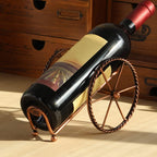 Metal Wine Rack Holder Wine Rack Iron Two Wheels Holder Shelf Decorative Tabletop Bottle Holders.
