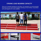Portable Folding Music Stool Ladder - Adjustable Height for Choirs, Parties & Performances - Lightweight, Movable Stool in Black/Red - Easy Setup for Events & Rehearsals
