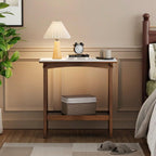 Retro Reddish Brown End Table, Narrow Side Table with Storage Shelf for Small Spaces, Slim Nightstand for Farmhouse Living Room, Entryway