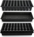 10 Pack 1020 Trays with 10 Pack 3.54" Deep 50 Cell Seed Starter Trays - Seed Starting Kit for Gardening, Durable Plastic Nursery Trays for Seed Germination & Plant Propagation (10 Set)