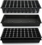 10 Pack 1020 Trays with 10 Pack 3.54" Deep 50 Cell Seed Starter Trays - Seed Starting Kit for Gardening, Durable Plastic Nursery Trays for Seed Germination & Plant Propagation (10 Set)