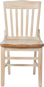 Flash Furniture Hercules School House Back Metal Restaurant Chair - Antique White Wood Seat - Black Frame