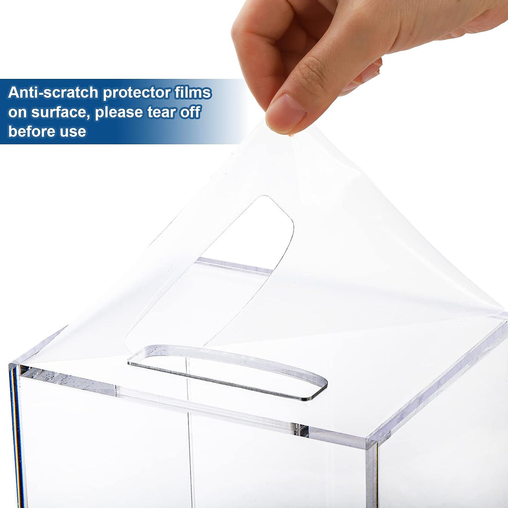 Frcctre 2 Pack Acrylic DVD/CD Storage Box, Clear DVD Holder Case with Handles, Stackable Storage Container Shelf Organizer Bin for CDs, Video Games, Blu-ray, Books, Home, Office