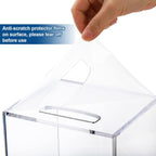 Frcctre 2 Pack Acrylic DVD/CD Storage Box, Clear DVD Holder Case with Handles, Stackable Storage Container Shelf Organizer Bin for CDs, Video Games, Blu-ray, Books, Home, Office