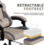 Gaming Chair with Massage,Ergonomic PC Gaming Chair with Footrest Comfortable Headrest and Lumbar Support, High Back, 300LBS (Grey)