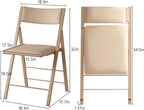 Padded Folding Chairs 2 Pack, 450LBS Heavy Duty Folding Dining Chair, Wood | Waterproof Leather, Triple Anti-Rust Coating, 1.37" Folded, Foldable Chairs for Dining Room, Kitchen, Home, Events, Apartment
