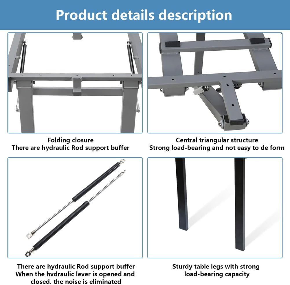 AIZYR in-Cabinet Wall-Mounted Folding Table, Wall-Mounted Folding Table Bracket Invisible Dining Desk Hidden Support Frame for Office Kitchen Study Bedroom