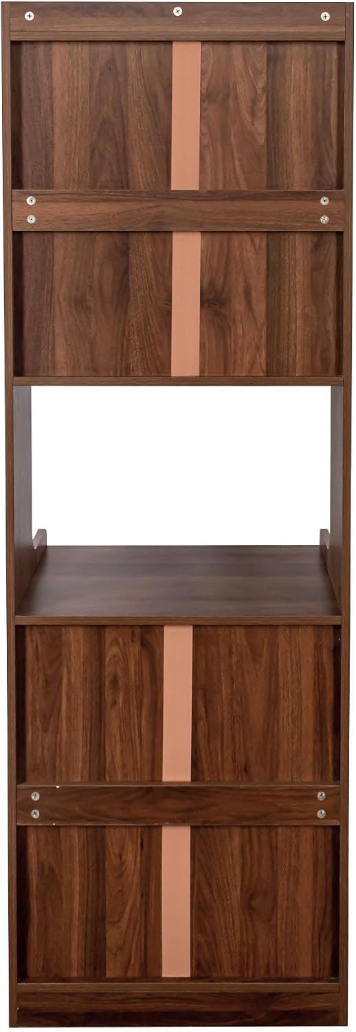 71 Inch Kitchen Hutch Storage Cabinet with Countertop, Farmhouse Coffee Hutch Cabinet Bar with Storage, Buffet Hutches and Cabinets with Microwave Stand | Glass Door for Dining Room