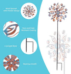 VEWOGARDEN 2PCS Metal Wind Spinners, Waterproof Wind Sculptures & Spinners Small Garden Art Outdoor Wind Spinner Kinetic Wind Spinner for Yard and Lawn