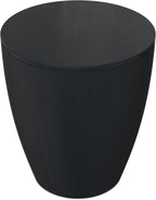 SIMPLIHOME Elmbrook End Table - 21 inch Wide Solid Mango Wood Round Drum Table with Vertical Panel Detailing in Black, Modern Nightstand or Plant Stand for Living Room or Bedroom, Assembled