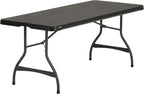 LIFETIME 6-Foot Nesting Folding Table, Commercial, Black