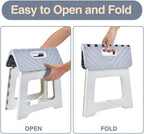 Folding Step Stool for Adults, Bathroom Stool, Plastic Pink Stepping Stool for Living Room, Compact Fold Up Step Stool, Small Kitchen Foot Stool