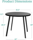 Best Choice Products Round Dining Table 35.5”, Mid-Century Modern Kitchen Table for 2-4 People, Small Space Apartment Dinette, Wood Top W/Steel Legs - Black