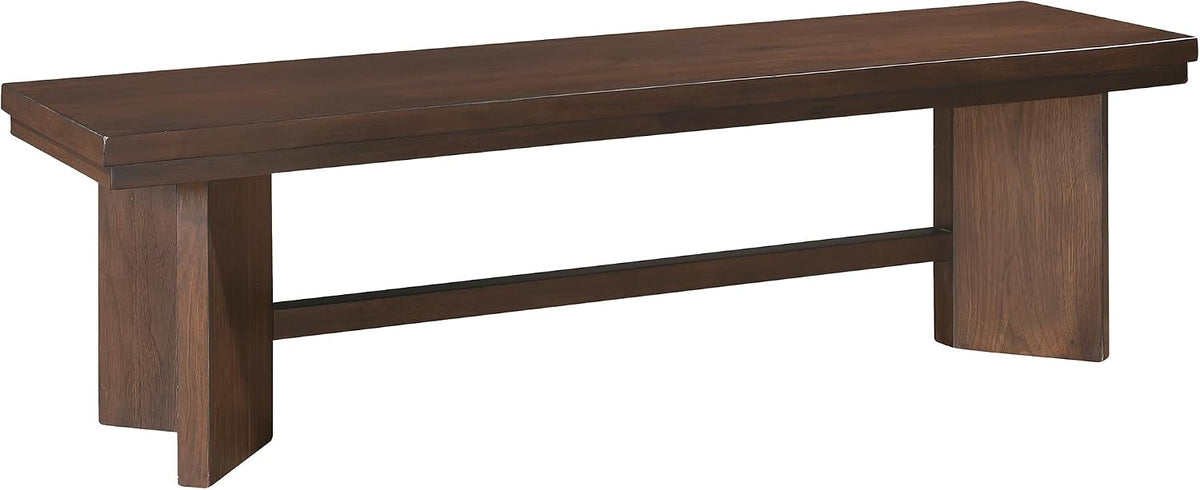 Lexicon Dining Bench for Dining Room Table, 59" Wood Bench for Home and Kitchen, Indoor Wooden Bench for Dining Room, Kitchen Bench, Living Room Bench, Easy Assembly, Walnut