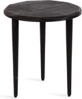 Kate and Laurel Tavares Modern Wooden Round Side Table, 18 x 18 x 20, Black, Solid Wood Accent End Table with Textured Top and Faceted Edge for Use as Indoor Plant Stand or Living Room Decor Piece