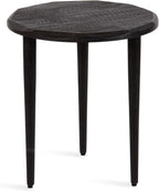 Kate and Laurel Tavares Modern Wooden Round Side Table, 18 x 18 x 20, Black, Solid Wood Accent End Table with Textured Top and Faceted Edge for Use as Indoor Plant Stand or Living Room Decor Piece
