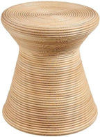 Modway Tavi Natural Rattan Hourglass Round Side Table in Natural – 16 Inch Small Accent End Table for Living Rooms, Bedrooms, or Covered Patios