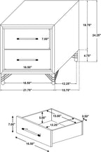 White 2-Drawer Nightstand Bedside Table,for Small Spaces