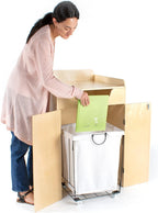 Guidecraft Library Book Drop - Wooden Rolling Books and Media Storage Unit with Casters, Office and School Supply