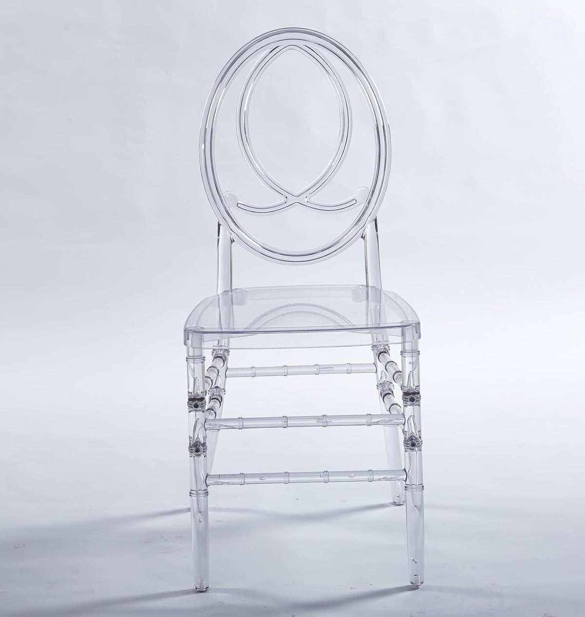 Clear Dining Chairs Set of 20, Stackable Plastic Kitchen Dining Room Chair, Modern Acrylic Ghost Chair, Crystal Chiavari Chairs High Back for Wedding Banquet Party Event Indoor(Oval)