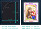 RPJC 6x8 inch Picture Frame Made of Solid Wood and High Definition Glass Display Pictures 4x6 with Mat or 6x8 Without Mat for Wall Mounting Photo Frame Jazz Blue