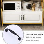 3 Tier Kitchen Rack with Side Hooks Microwave Stand and Utility Storage Shelf Metal Frame Storage Shelves (100cm)