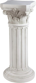Design Toscano Athena Corinthian Furniture Pedestal Column Plant Stand, 16 Inches Wide, 16 Inches Deep, 33 Inches High, Handcast Polyresin, Antique Stone Finish