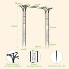 OUSHENG 7FT Garden Arch Arbor, Steel Frame Stand Trellis for Climbing Plants, Outdoor Archway Gate for Wedding Ceremony Decoration Party Vines Lawn Courtyard Patio Backyard