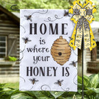 Estivaux Large Bumble Bee Bows for Wreath, Happy Bee Wreath Bows Yellow Burlap Bows White Black Buffalo Plaid Bows Spring Holiday Tree Topper Bows for Front Door Spring Birthday Farmhouse Decorations