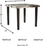 Signature Design by Ashley Jazmore Contemporary Counter Height Dining Table with Faux Marble Pattern, Dark Brown & Beige