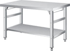 48" x 24" Stainless Steel Folding Table - 920 LBS Commercial Foldable Prep Table, Metal Worktable with Adjustable Undershelf and Feet, for Home Kitchen Restaurant Garage Warehouse, Heavy Duty
