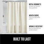 GORILLA GRIP Waffle Shower Curtain, Thick Weighted Fabric, 72x78, Wrinkle and Rust Resistant, Hotel Quality Design, Heavy Duty Long Curtains for Bathroom Showers, Bath Tubs, Machine Wash Ivory Cream