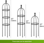 Tower Obelisk Garden Trellis for Climbing Plant,48inch Rustproof Fiberglass Potted Plant Support for Indoor Outdoor Vegetable Fruits Climbing Vines Flowers Stands Comes with 20 Ties (1 Pack)