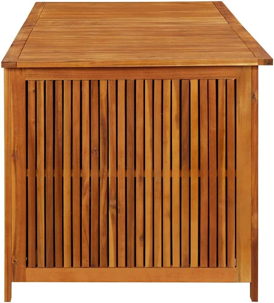 Wood Garden Backyard Organization, Wooden Garden Storage Box for Patio Furniture and Outdoor Cushions, 68.9"x31.5"x29.5",-646