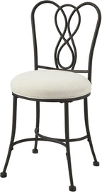 Bronze Decorative‑Back Iron Upholstered Vanity Stool