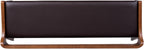 Rasmus Brown Faux Leather Wood Dining Bench - Chestnut Wire-Brush Finish