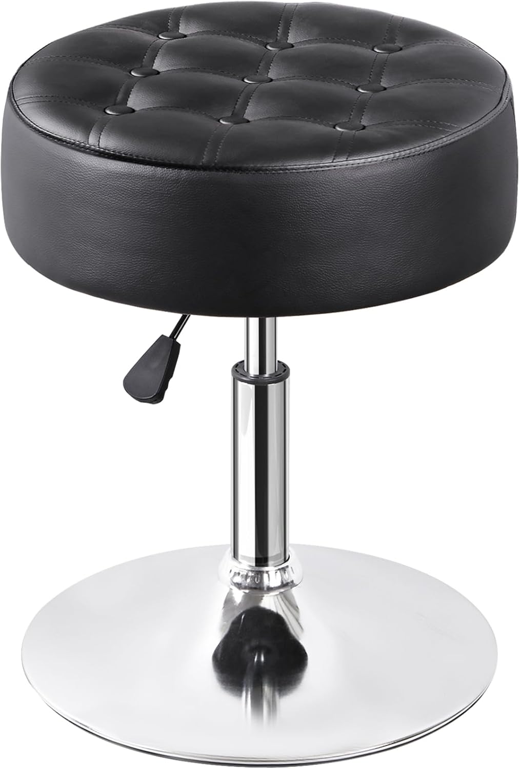 SUPER DEAL Vanity Stools for Makeup, Vanity Ottoman Chair with Adjustable Height and 360° Swivel for Makeup Room Bedroom Living Room, Black