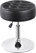 SUPER DEAL Vanity Stools for Makeup, Vanity Ottoman Chair with Adjustable Height and 360° Swivel for Makeup Room Bedroom Living Room, Black