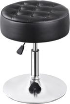 SUPER DEAL Vanity Stools for Makeup, Vanity Ottoman Chair with Adjustable Height and 360° Swivel for Makeup Room Bedroom Living Room, Black