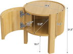 Living Room Table Set of 3 with 1 Coffee Table and 2 Side Tables, Rubber Solid Wood, Soft-Close Door, Natural, 47"
