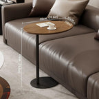 C Shaped End Table, Sofa Side Table with Metal Base, Solid Wood Side Table Suitable for Living Room, Bedroom, Small Space(50 * 33 * 65cm)