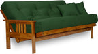Stanford Futon Frame - Full Size, Solid Wood | Heavy Duty Solid Wood | Transform to 3 Positions - Sofa, Lounger, Bed | Popular Design (Frame Only)