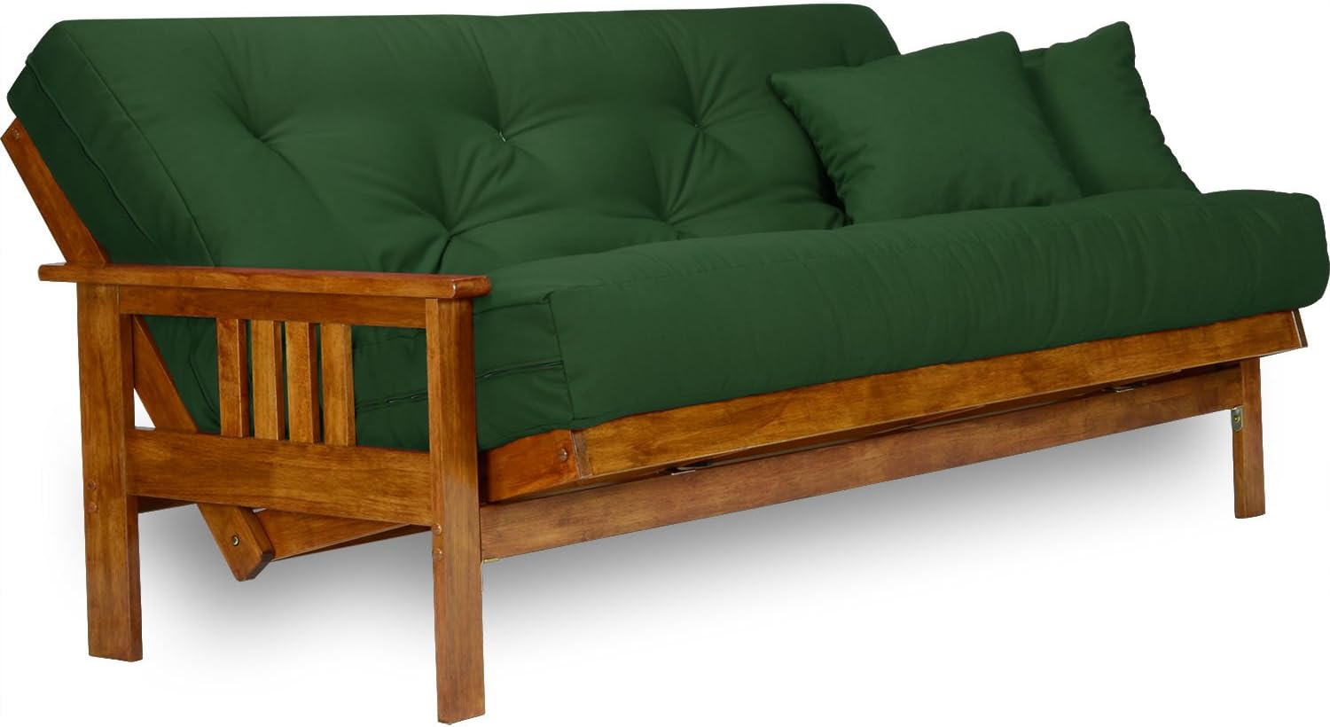 Stanford Futon Frame - Full Size, Solid Wood | Heavy Duty Solid Wood | Transform to 3 Positions - Sofa, Lounger, Bed | Popular Design (Frame Only)