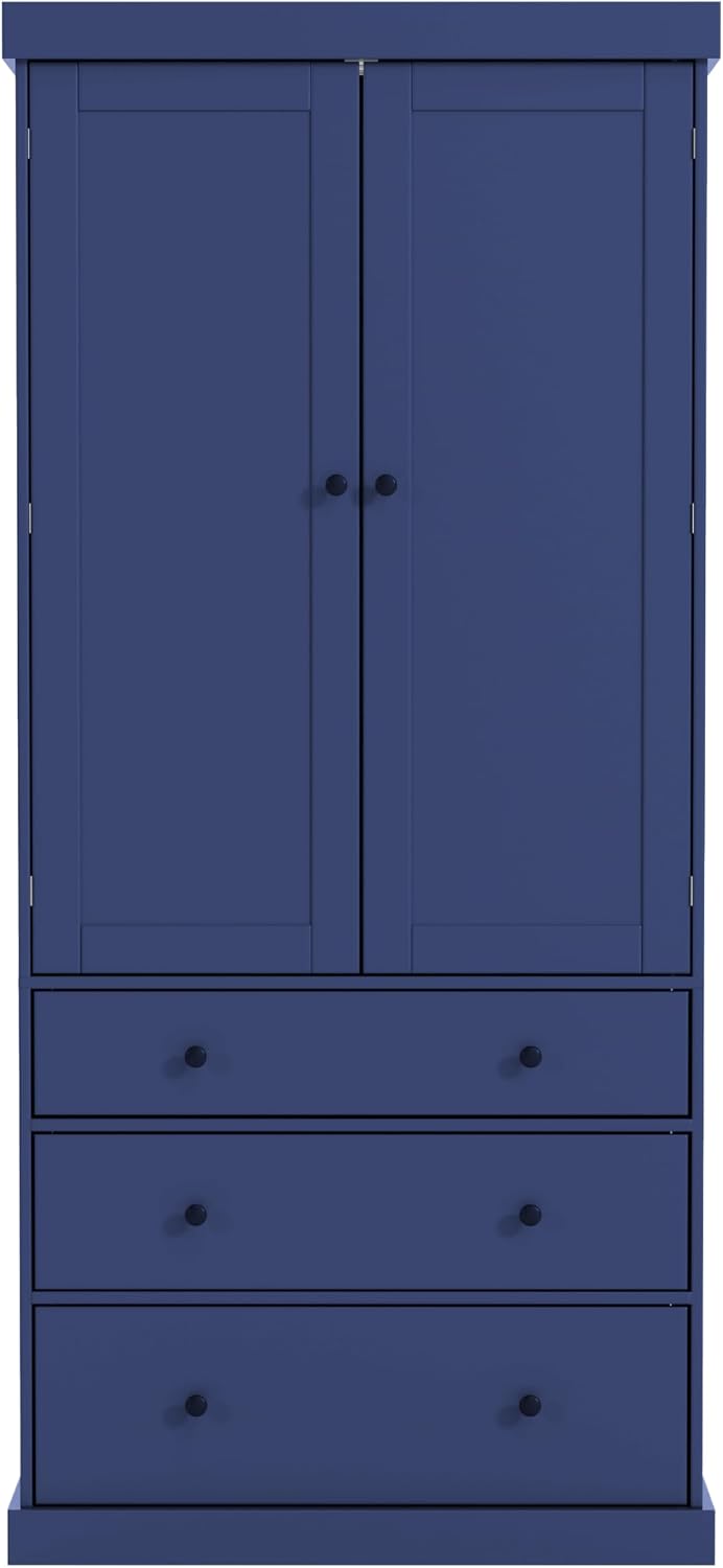 JIJIWANG 77inch Farmhouse Kitchen Pantry Storage Cabinet with Adjustable Shelves and Storage Cabinet,Versatile Cupboard with Door Shelves and Drawers,for Kitchen,Dining Room,Blue