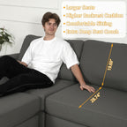 EASE MOOSE Modular Sectional Couch, U Shaped Couch for Living Room, Grey | Pet-Friendly Faux Leather, Oversized Deep Seat, Easy to Clean, Solid Wood Frame, Easy Assembly, Scratch Resistant