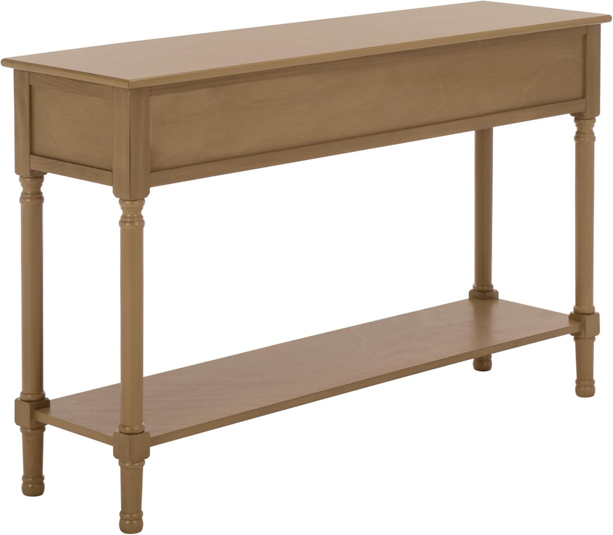 SAFAVIEH Home Collection - Peyton Desert Brown Console Table with 3 Drawers and 1 Shelf, Farmhouse Accent Entryway Table (CNS5705G)