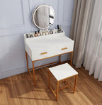 GOWE Vanity Table Set with Storage White Modern Contemporary for Bedroom Furniture