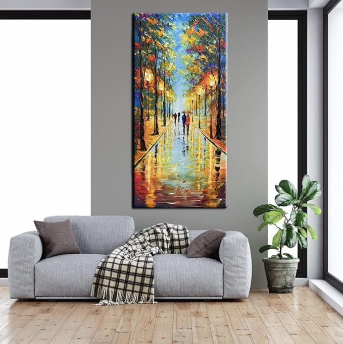 Tyed Art- 100% hand-painted 3D canvas abstract oil painting Landscape art contemporary large canvas wall art painting home Living Room decoration wall 24x48inch