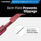 Sandbaggy Concrete Turnbuckle Form Aligner with 5" x 3" Bent Plate (35" - 37.5" Length) - Rust Resistant Steel - Adjustable Wall Brace - Aligns & Plumbs Form Walls, Columns, or Beams (35 inches, 4)