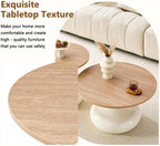 Affordable Luxury Gourd-Shaped Nesting Coffee Table Set. (Off White + Wood + MDF+Metal)